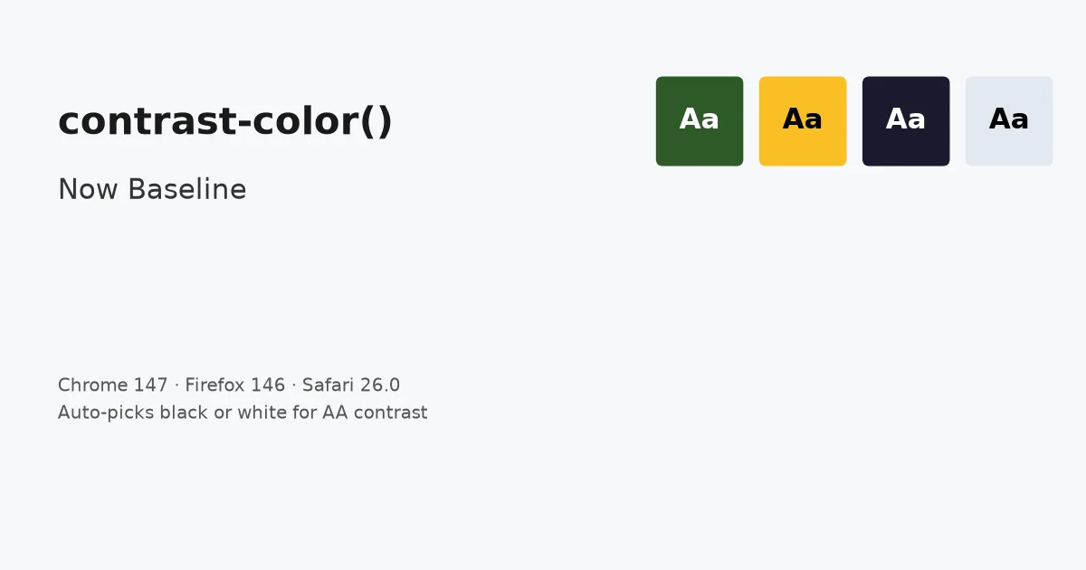 contrast-color() Is Now Baseline