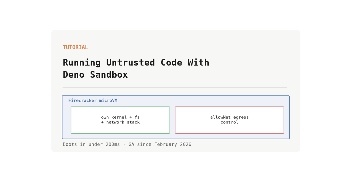 How to Run Untrusted Code Safely With Deno Sandbox