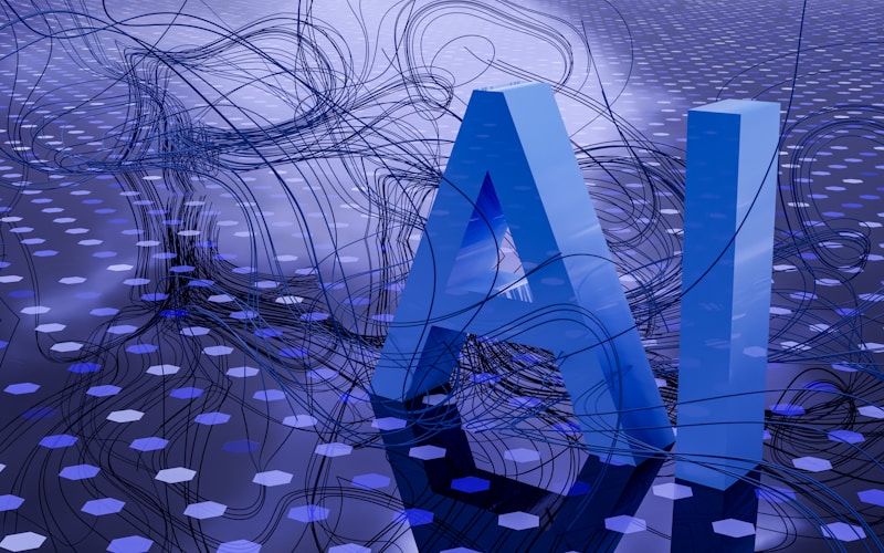 Abstract AI neural network visualization representing frontier model competition