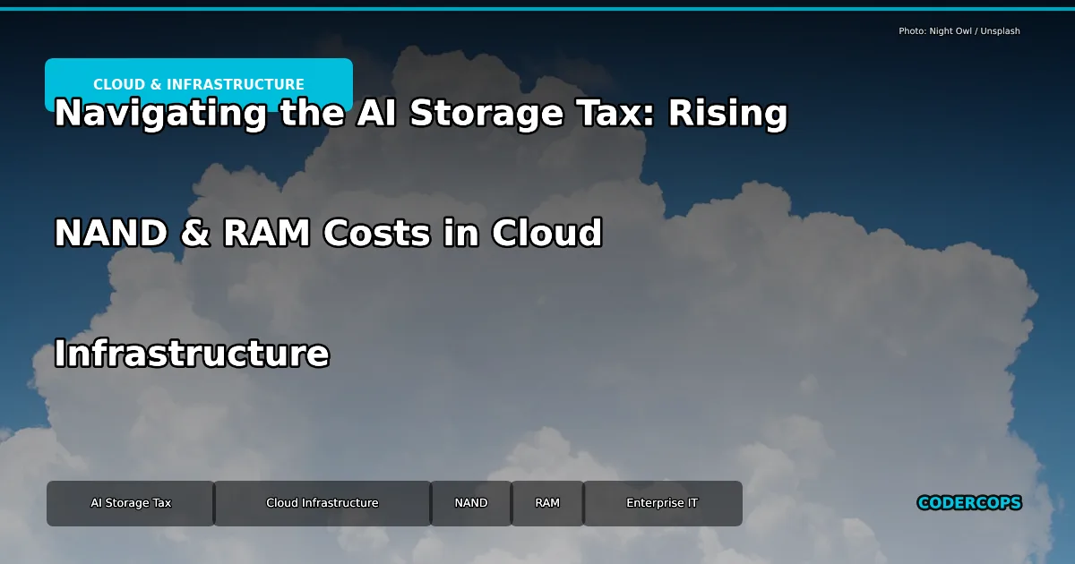 Navigating the AI Storage Tax: Rising NAND & RAM Costs in Cloud Infrastructure
