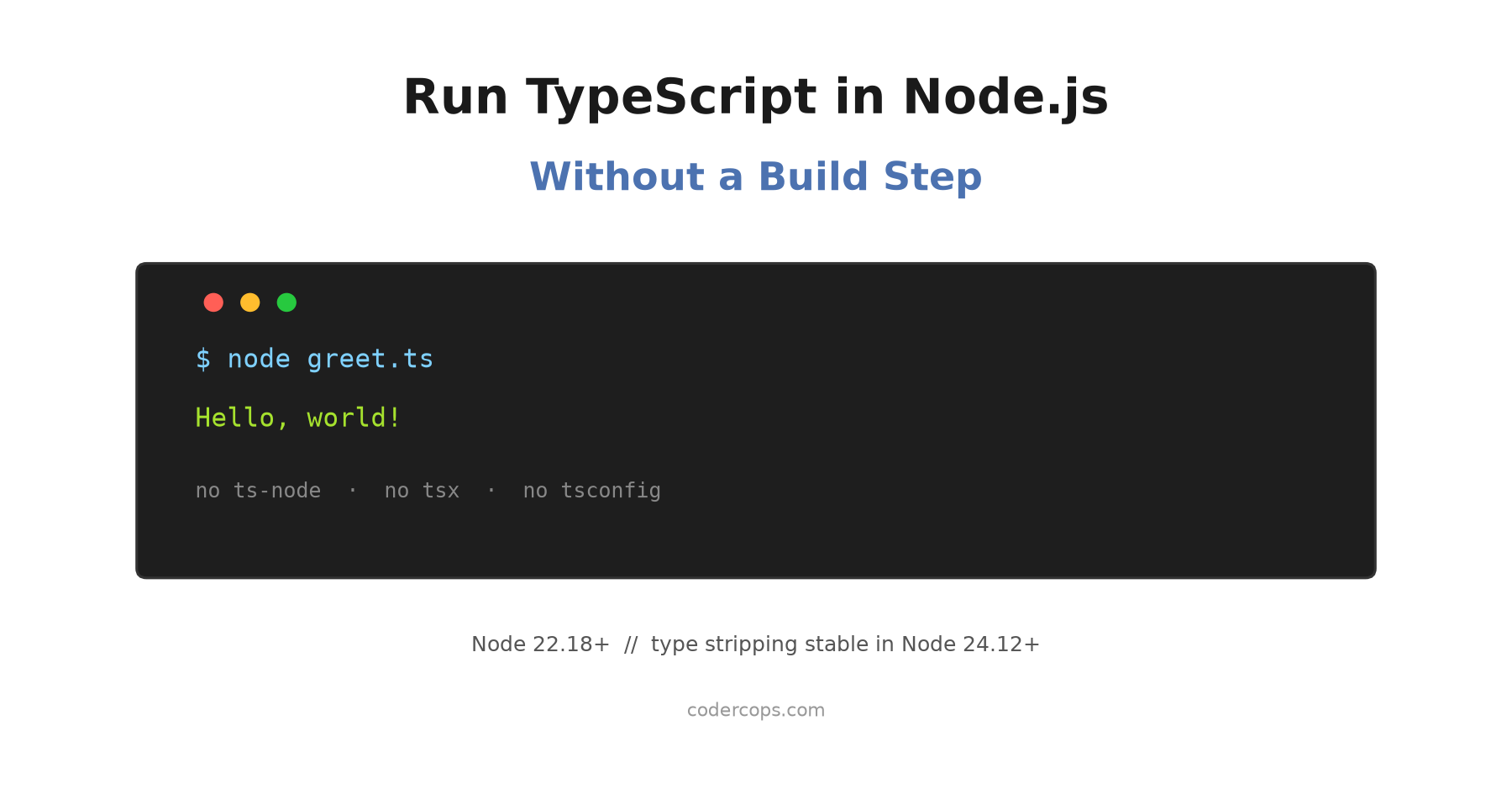 Run TypeScript in Node.js Without a Build Step (No ts-node, No tsx)